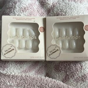 TWO sets Celebritips press on nails- extra short round and extra short almond